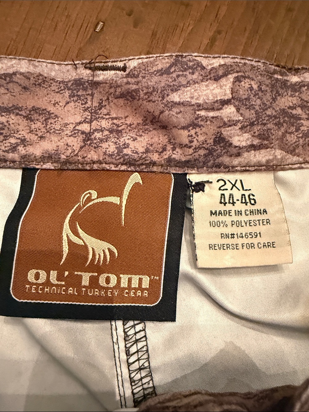 Men's 2XL Brown Patterned Hunting Pants
